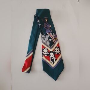 Silk Tie with Cityscape Design